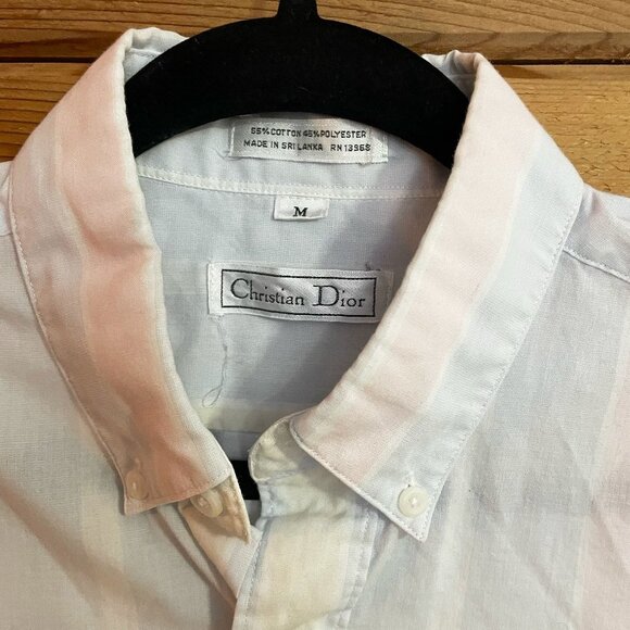 Christian Dior Button Down Short Sleeve Mens Collard Top Medium - Picture 6 of 6